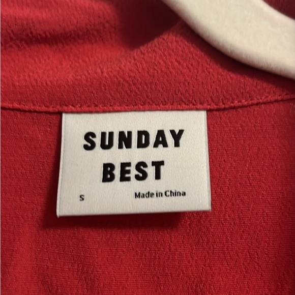 Red Sunday Best cropped blouse Size S - Picture 3 of 3